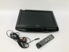 A TOSHIBA 19 INCH TV COMPLETE WITH REMOTE (NO STAND) - SOLD AS SEEN