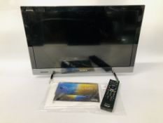 SONY LCD DIGITAL COLOUR TV 24 INCH MODEL KDL-24EX320 WITH REMOTE CONTROL AND INSTRUCTIONS - SOLD AS