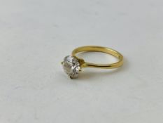 18CT GOLD SOLITAIRE DIAMOND RING BRILLIANT CUT, SPREAD OF STONE 8.