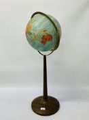 A MID CENTURY "REPLOGLE GLOBE" H 83CM APPROX