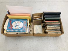 2 X BOXES OF ASSORTED VINTAGE EPHEMERA TO INCLUDE NEWSPAPER CUTTINGS, SCRAP BOOKS,