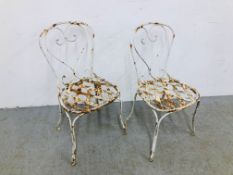 PAIR OF VINTAGE ORNATE CAST GARDEN CHAIRS