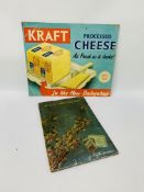 2 X VINTAGE ADVERTISING SIGNS "WILLS WOODBINES" AND "KRAFT" PROCESSED CHEESE