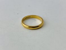 22CT GOLD WEDDING BAND SIZE T/U