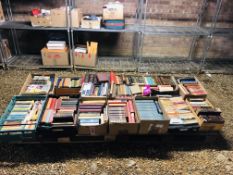 15 BOXES OF ASSORTED BOOKS TO INCLUDE PENGUIN, ROYALTY DICKENS,