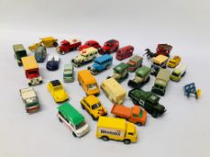 TRAY OF ASSORTED MAINLY VINTAGE DIE-CAST MODEL VEHICLES TO INCLUDE MATCHBOX AND CORGI ETC.