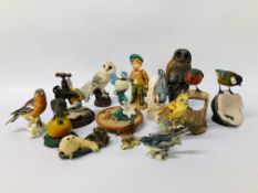 COLLECTION OF ASSORTED BIRD ORNAMENTS TO INCLUDE GOEBEL, COUNTRY ARTISTS,