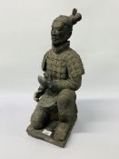 A REPLICA STUDY OF KNEELING CHINESE WARRIOR HEIGHT 55CM A/F