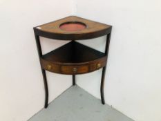 VINTAGE MAHOGANY CORNER WASHSTAND