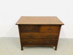AN OAK TWO OVER TWO CHEST OF DRAWERS - W 104CM. D 57CM. H 82CM.