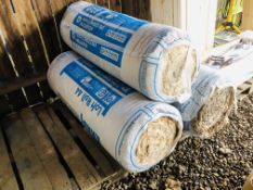 3 X ROLLS KNAUF 200MM LOFT ROLL INSULATION