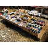 17 X BOXES OF ASSORTED BOOKS TO INCLUDE REFERENCE, MODERN NOVELS,