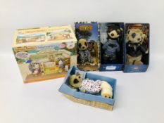 4 X BOXED MEERKAT TOYS ALONG WITH A SYLVANIAN FAMILIES SUPERMARKET (BOXED AS NEW)