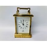 VINTAGE BRASS "IMPERIAL" CARRIAGE CLOCK STRIKING MOVEMENT - H 12CM.