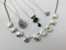 4 X VARIOUS SILVER DESIGNERS PENDANT NECKLACES