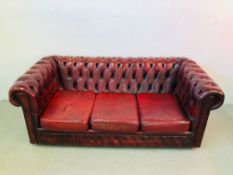 VINTAGE 3 SEATER CHESTERFIELD SOFA,