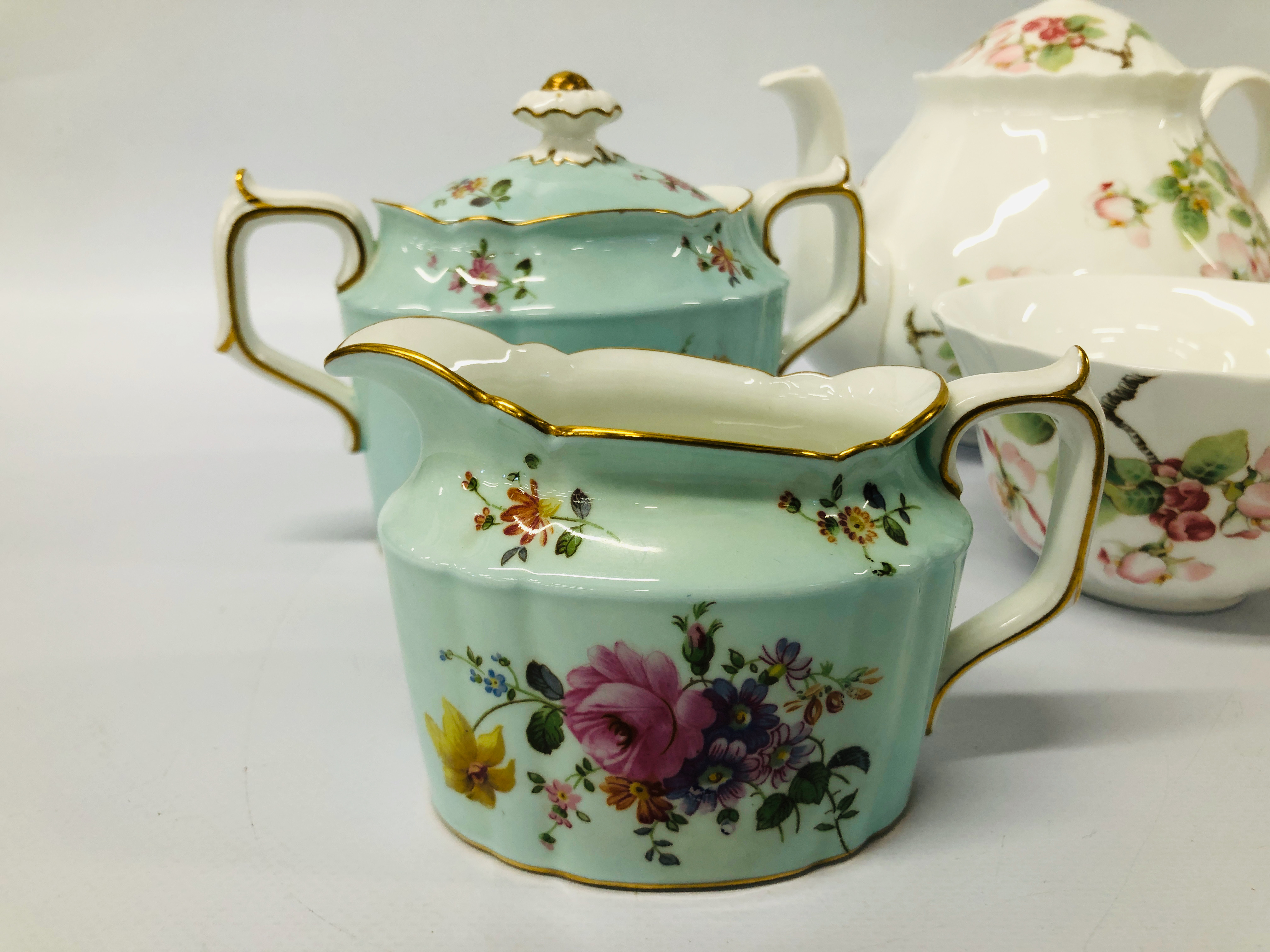 9 PIECES OF ROYAL CROWN DERBY "POSIES" (7 SIDE PLATES ONE HAVING SMALL CHIP AND SCRATCH, CREAM JUG, - Image 6 of 18