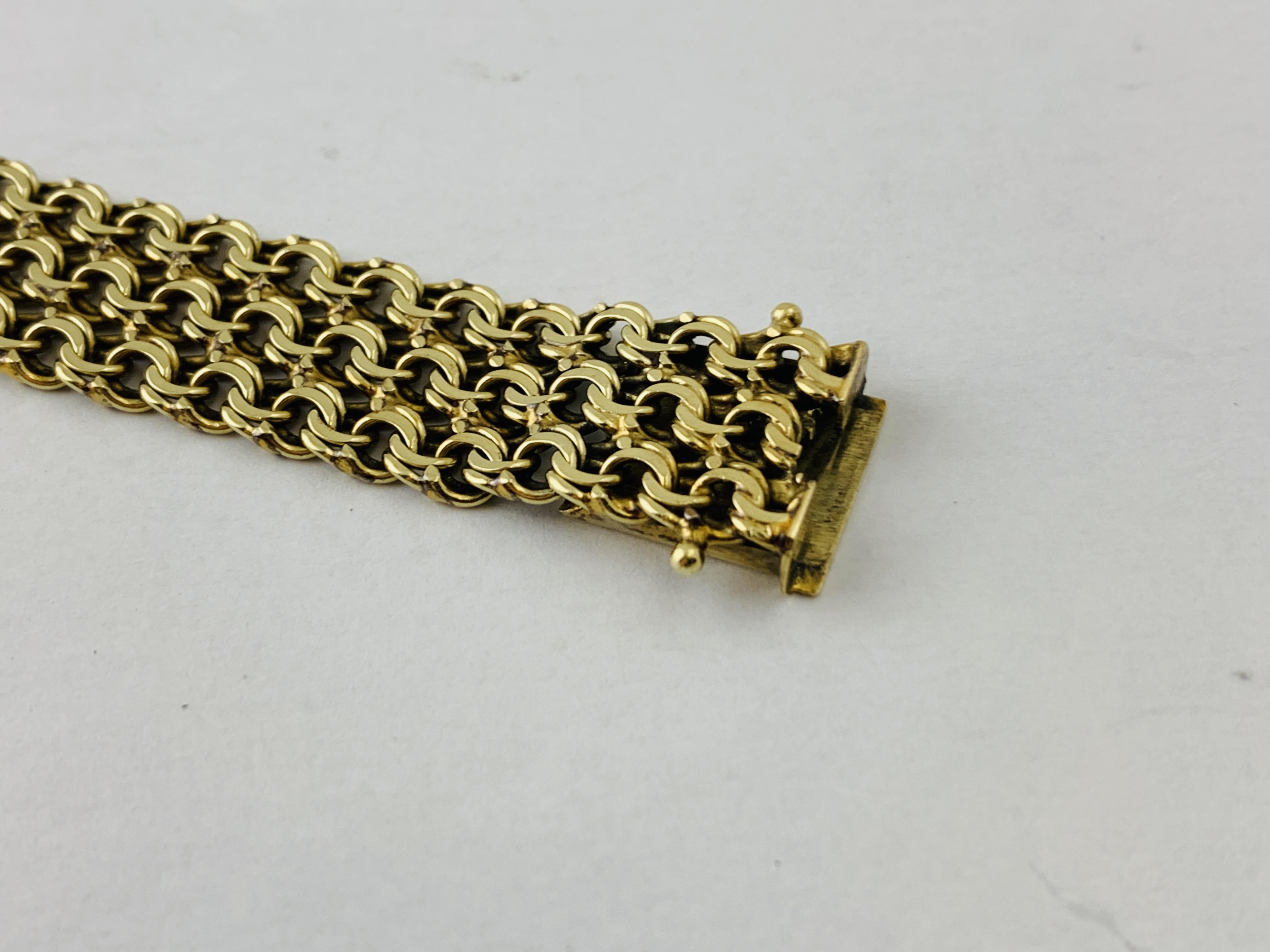 14CT GOLD BRAIDED BRACELET WIDTH OF BAND 15MM, - Image 2 of 8