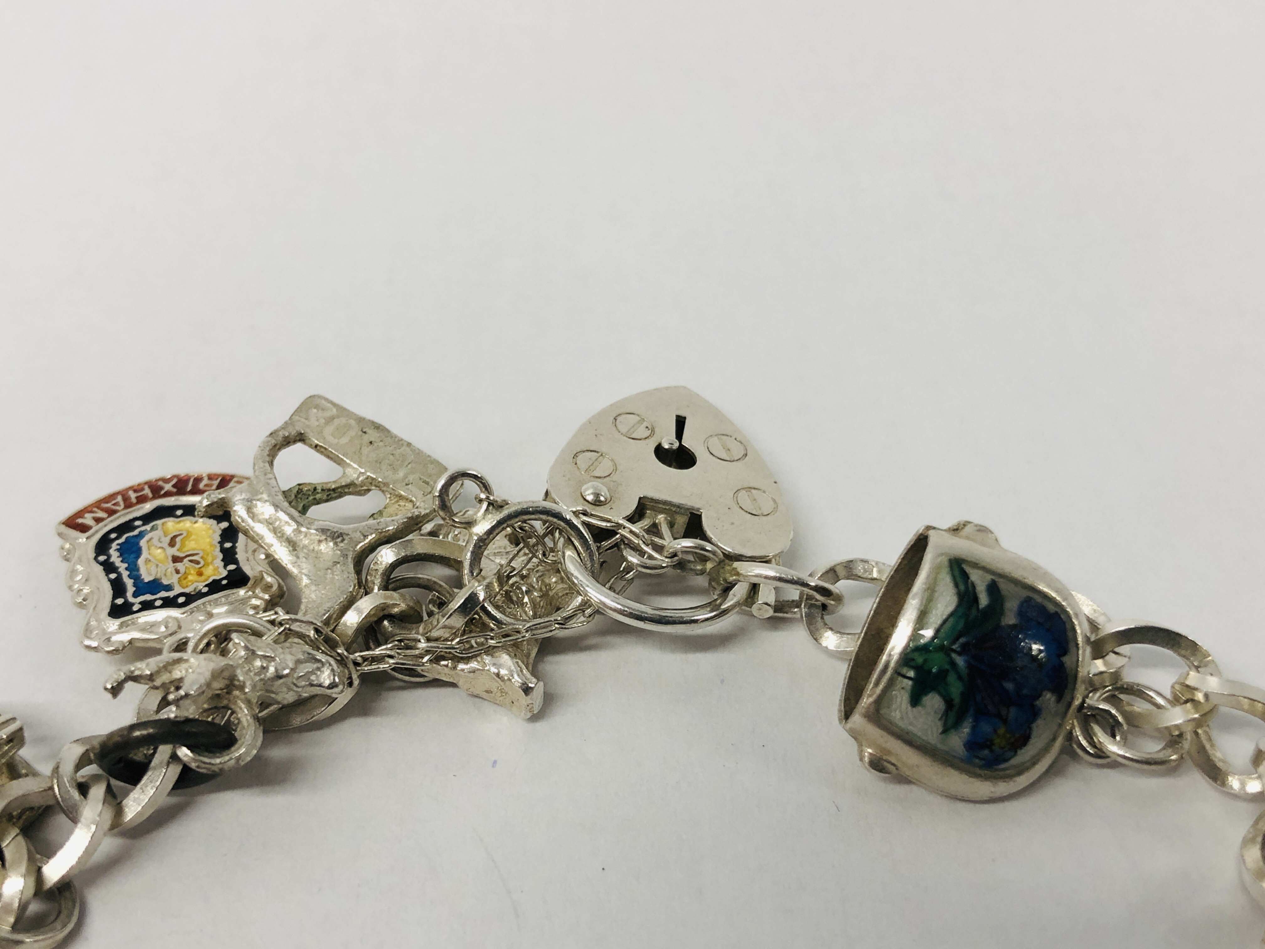 SILVER CHARM BRACELET WITH MULTIPLE CHARMS - Image 4 of 8