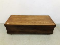 HEAVY OAK BLANKET BOX - W 137CM. D 57CM. H 40CM.