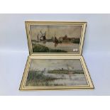 A PAIR OF FRAMED WATERCOLOURS BEARING SIGNATURE OF W.E.