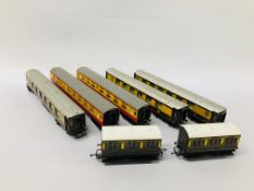 7 X HORNBY 00 GAUGE CARRIAGE TO INCLUDE PULLMAN