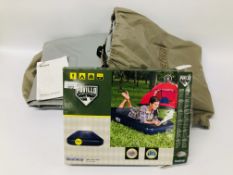 2 X BESTWAY SELF INFLATING AIR BEDS + A FURTHER BOXED AIR BED 1.85M X 76CM X 22CM.