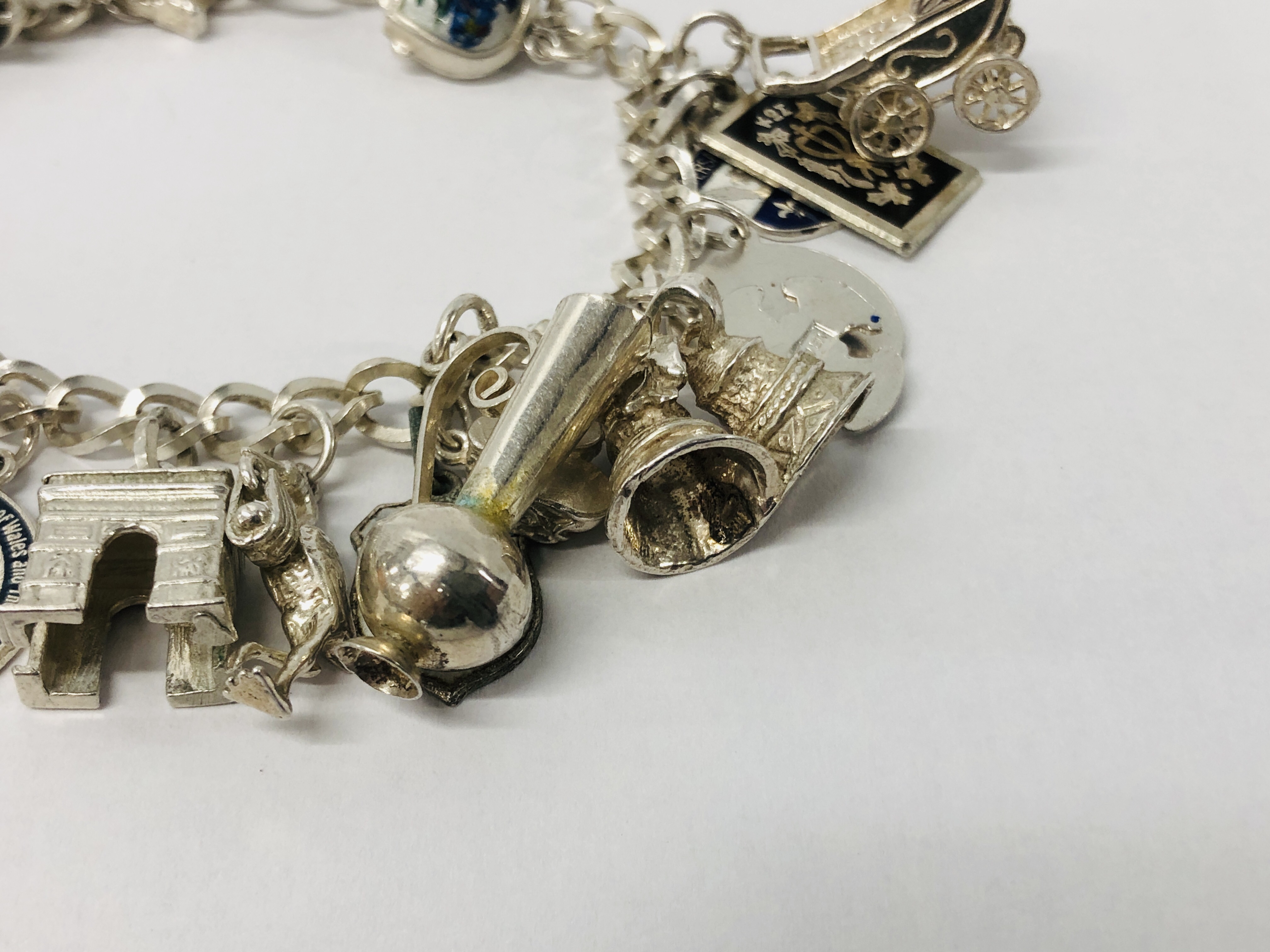 SILVER CHARM BRACELET WITH MULTIPLE CHARMS - Image 6 of 8