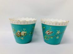 PAIR OF VINTAGE CONTINENTAL HAND PAINTED PLANT POTS