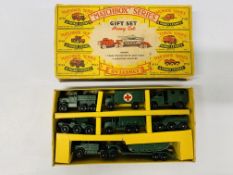 A BOXED SET OF MATCHBOX SERIES GIFT SET ARMY SET BY LESNEY