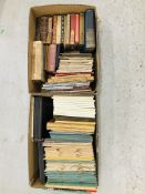 2 X BOXES OF ASSORTED EPHEMERA AND BOOKS TO INCLUDE GIRTON COLLEGE NEWSLETTERS AND REVIEWS +