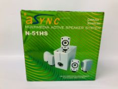 A SYNC COMPUTER TECHNOLOGY MULTIMEDIA ACTIVE SPEAKER SYSTEM MODEL N-51HS (BOXED) - SOLD A SSEEN