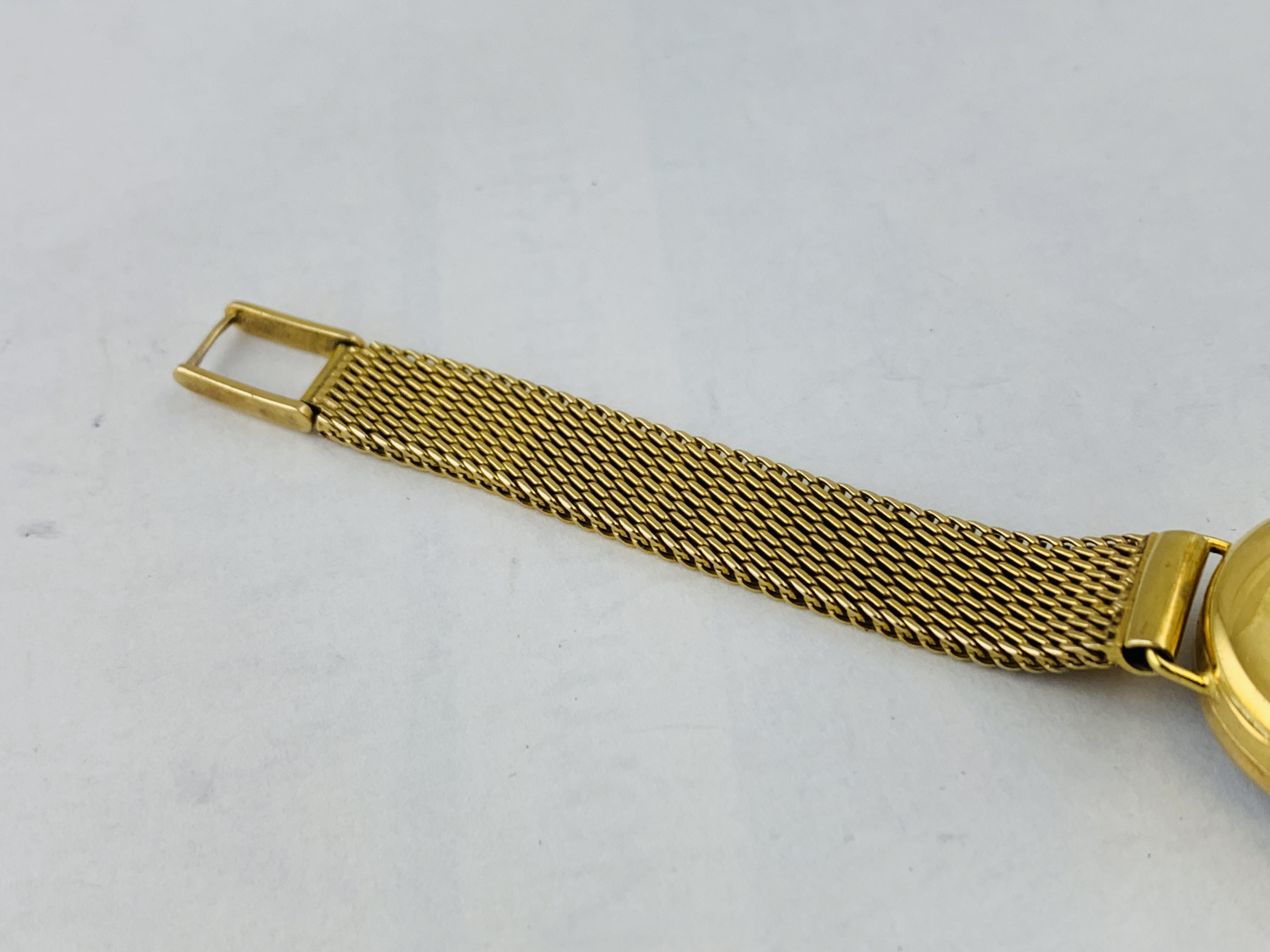 LADIES 18CT GOLD CASED WRIST WATCH ON 9CT GOLD BRAIDED STRAP THE BEZEL SET WITH 36 DIAMONDS THE - Image 8 of 10
