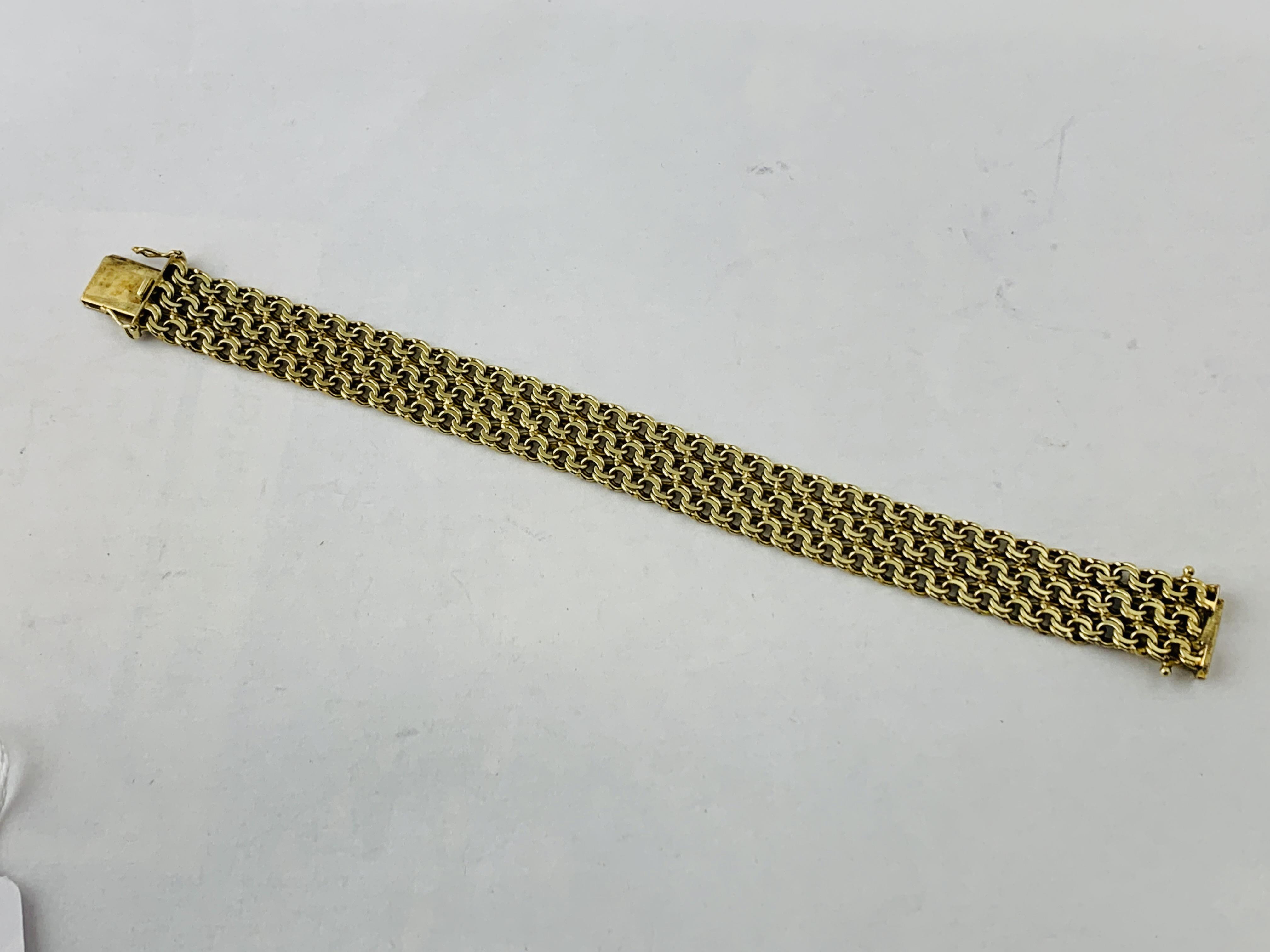 14CT GOLD BRAIDED BRACELET WIDTH OF BAND 15MM,