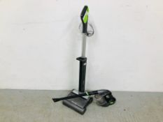 A G-TECH "AIR-RAM" 22 VOLT CORDLESS VACUUM CLEANER PLUS G TECH HAND HELD 22 VOLT CORDLESS VACUUM