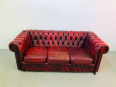 VINTAGE 3 SEATER CHESTERFIELD SOFA,