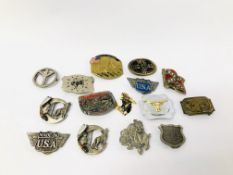 COLLECTION OF 15 ASSORTED BELT BUCKLES