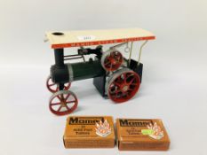 A MAMOD STEAM TRACTOR ENGINE PLUS TWO BOXES OF MAMOD FUEL TABLETS - SOLD AS SEEN