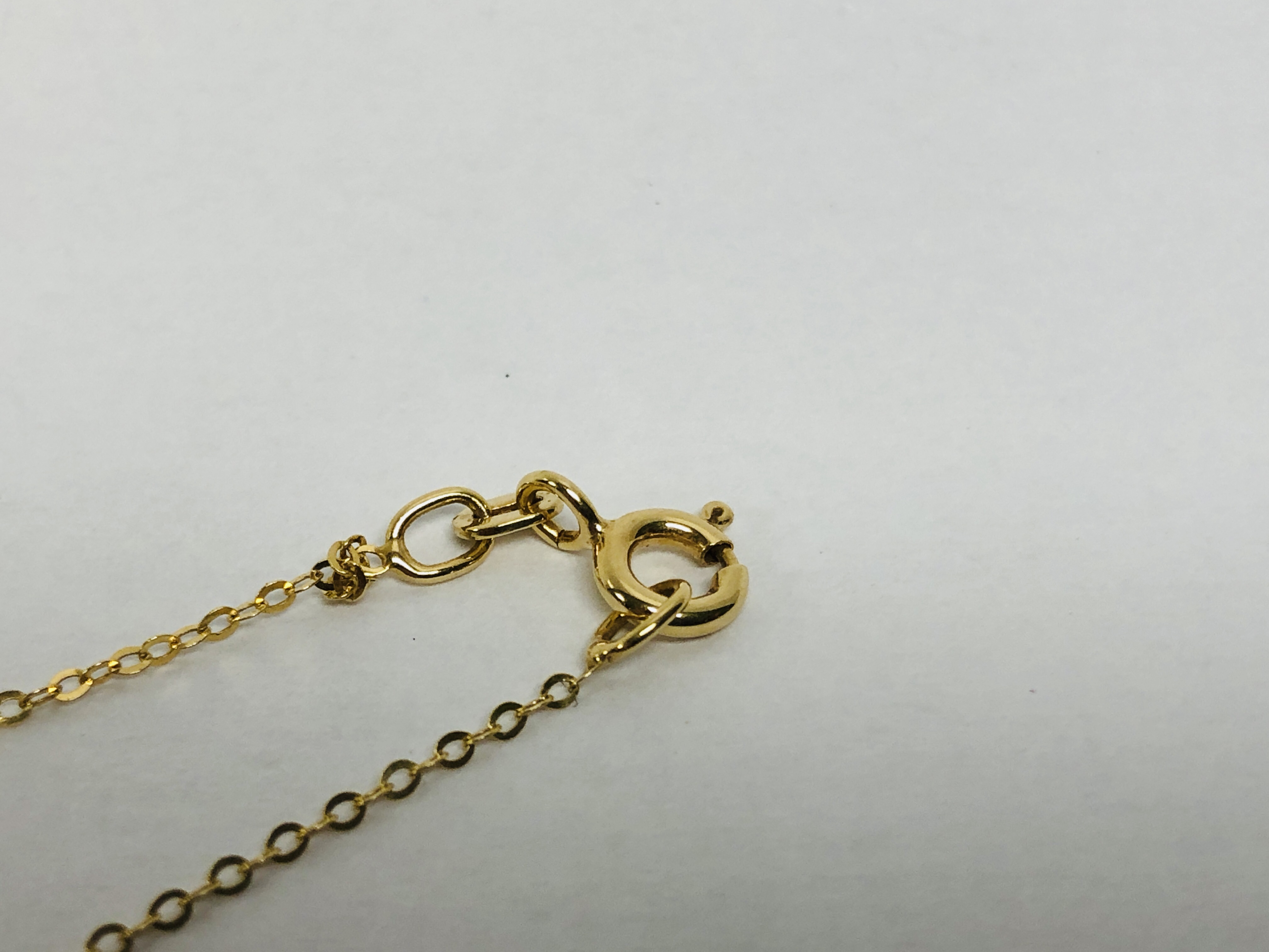 FINE DESIGNER NECKLACE MARKED 585 WITH TWO HOOP DROPS - Image 3 of 6