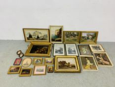 A LARGE GROUP OF FRAMED PICTURES AND PRINTS AS CLEARED TO INCLUDE STILL LIFE STUDIES,