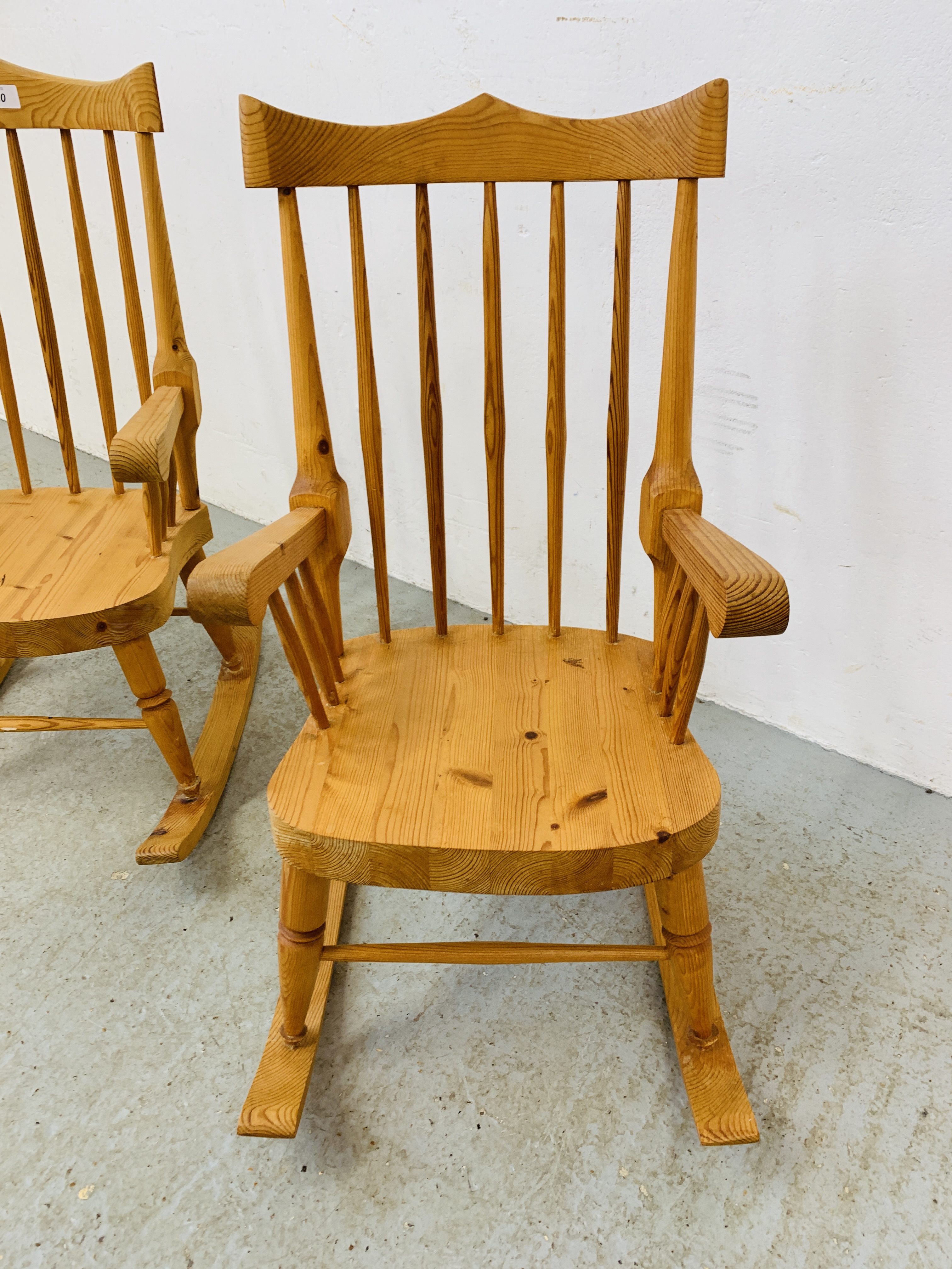 PAIR OF CHILDREN'S PINE ROCKING CHAIRS - Image 5 of 8