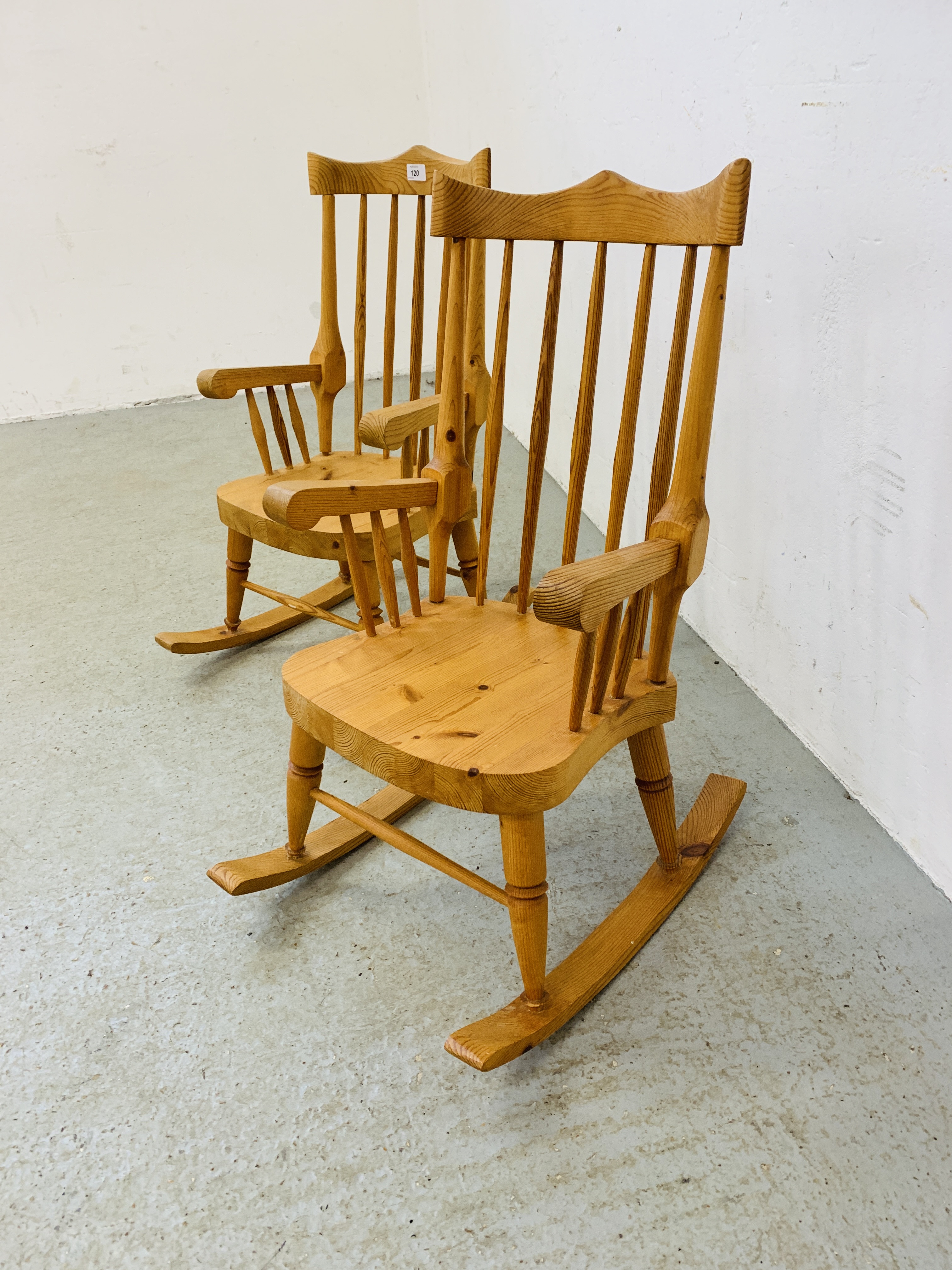 PAIR OF CHILDREN'S PINE ROCKING CHAIRS - Image 6 of 8