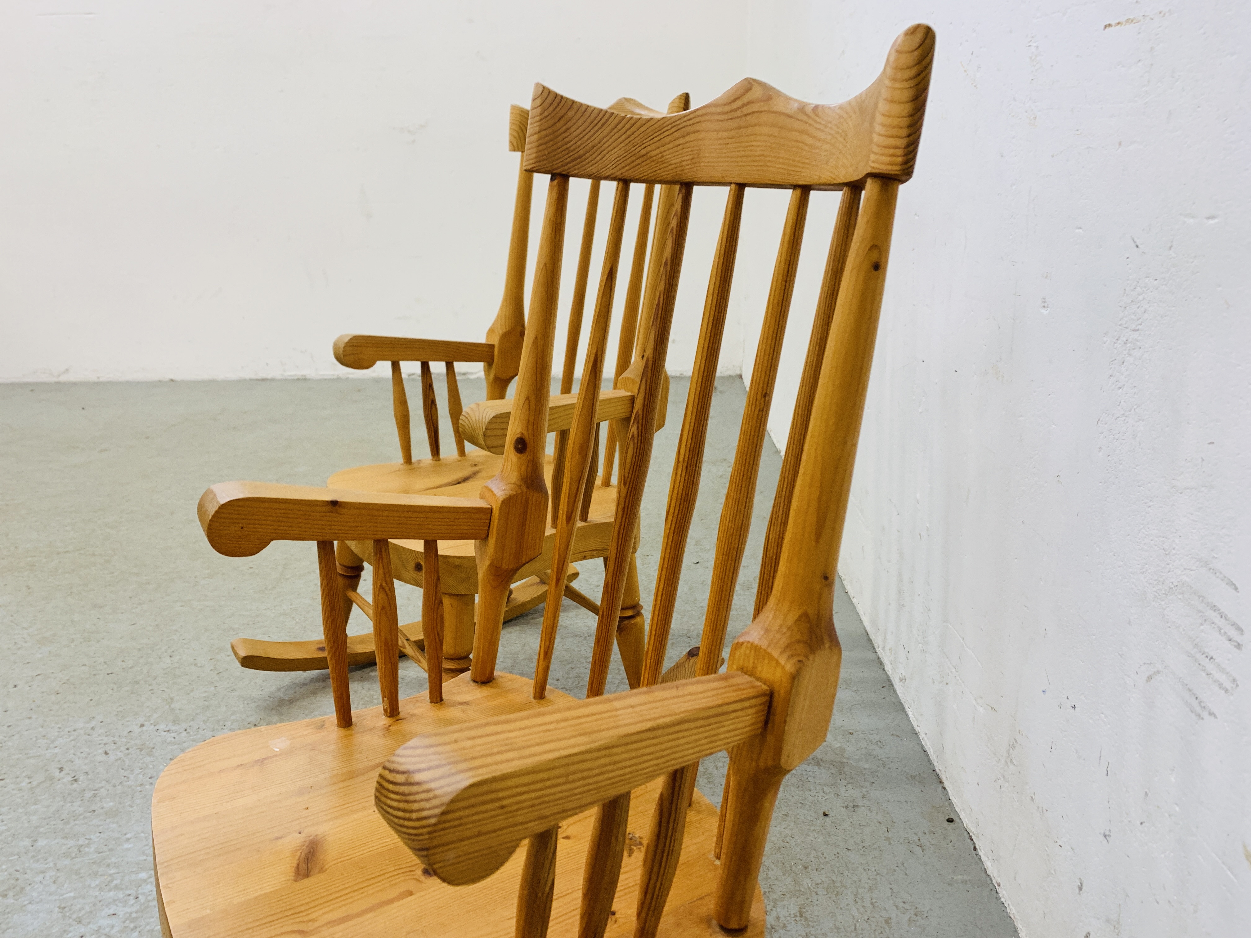 PAIR OF CHILDREN'S PINE ROCKING CHAIRS - Image 8 of 8