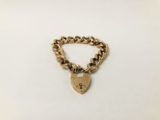 A 9CT ROSE GOLD BRACELET WITH PADLOCK CLASP
