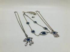 3 X DESIGNER NECKLACES MARKED BUTLER & WILSON,