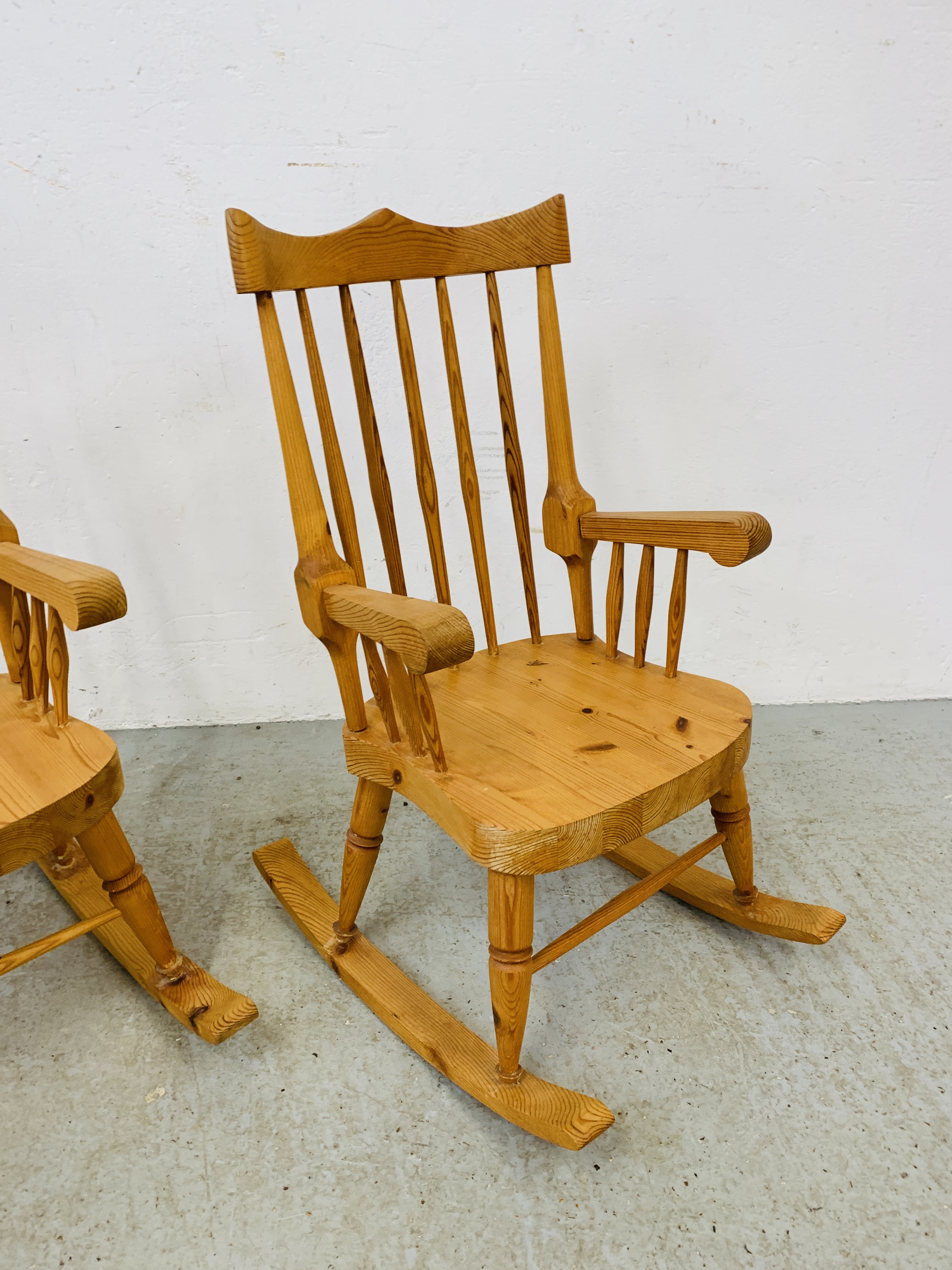 PAIR OF CHILDREN'S PINE ROCKING CHAIRS - Image 3 of 8