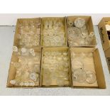 SIX BOXES CONTAINING ASSORTED GLASSWARE TO INCLUDE CRYSTAL GLASSWARE, DECANTERS, VASES, ROSE BOWLS,