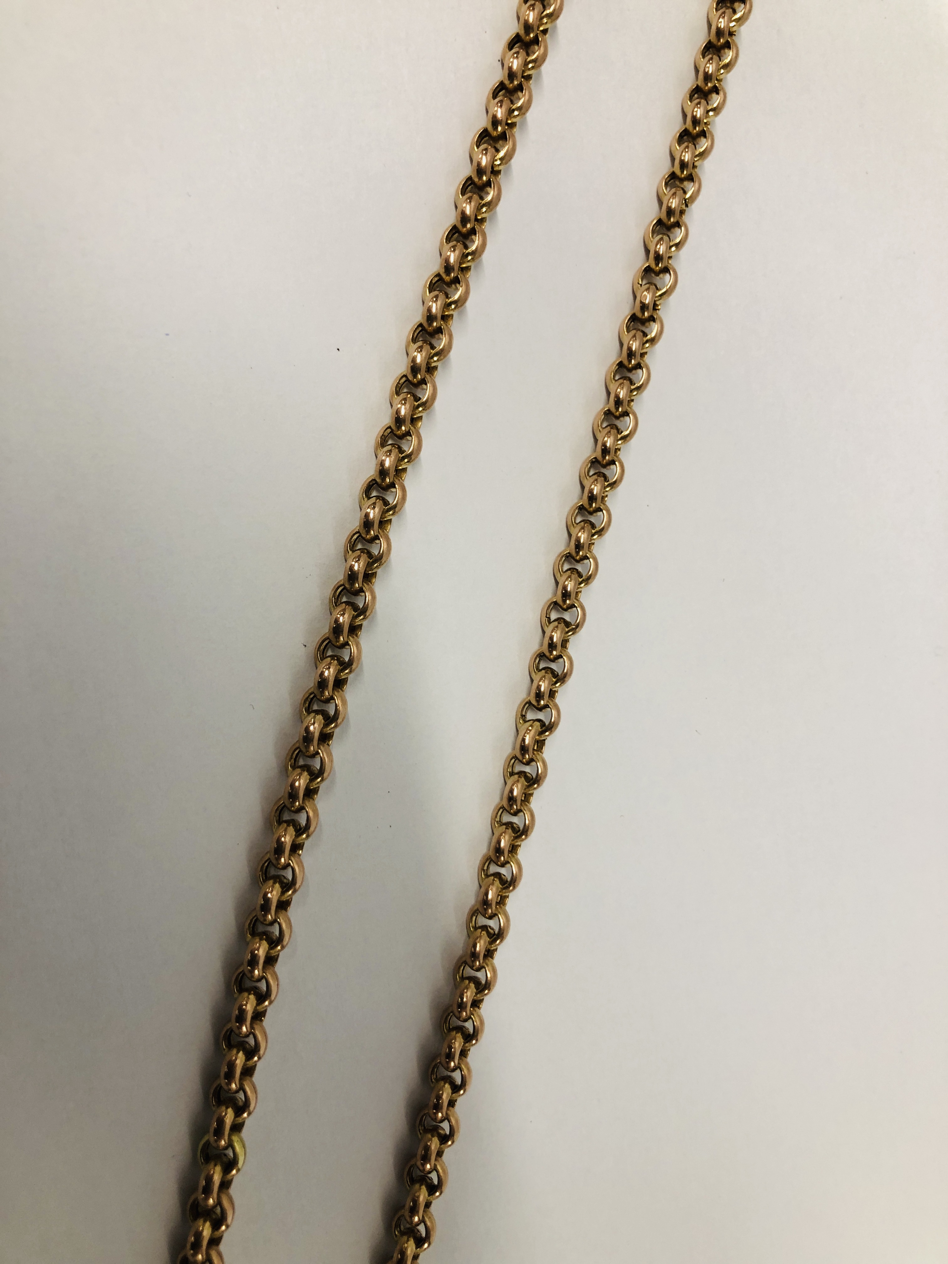 A BELCHER LINK NECKLACE MARKED 375 LENGTH - Image 3 of 5