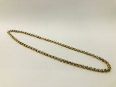 A HEAVY 9CT GOLD BELCHER LINK NECKLACE LENGTH 60CM