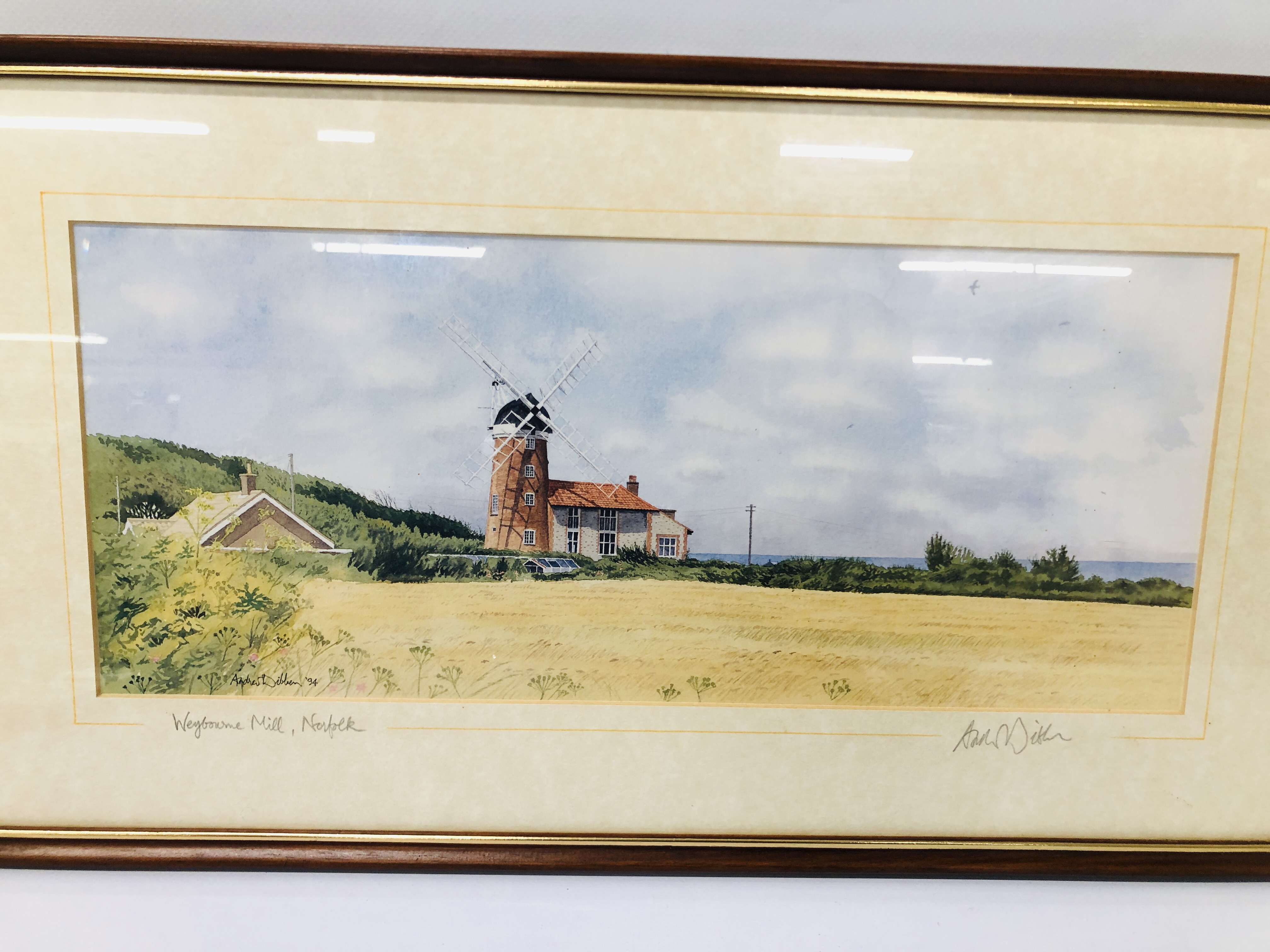 A FRAMED SET OF SIX ANDREW DIBBEN PRINTS DEPICTIN GNORTH NORFOLK COASTAL SCENES EACH 37CM W. 15CM H. - Bild 5 aus 14